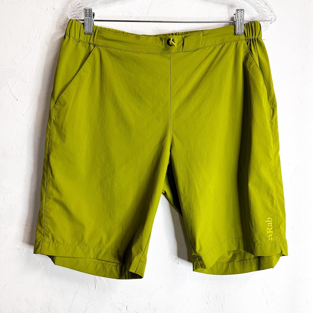 Rab Momentum Shorts Mens Running Green Athletic 9" Medium Unlined Stretch Comfor